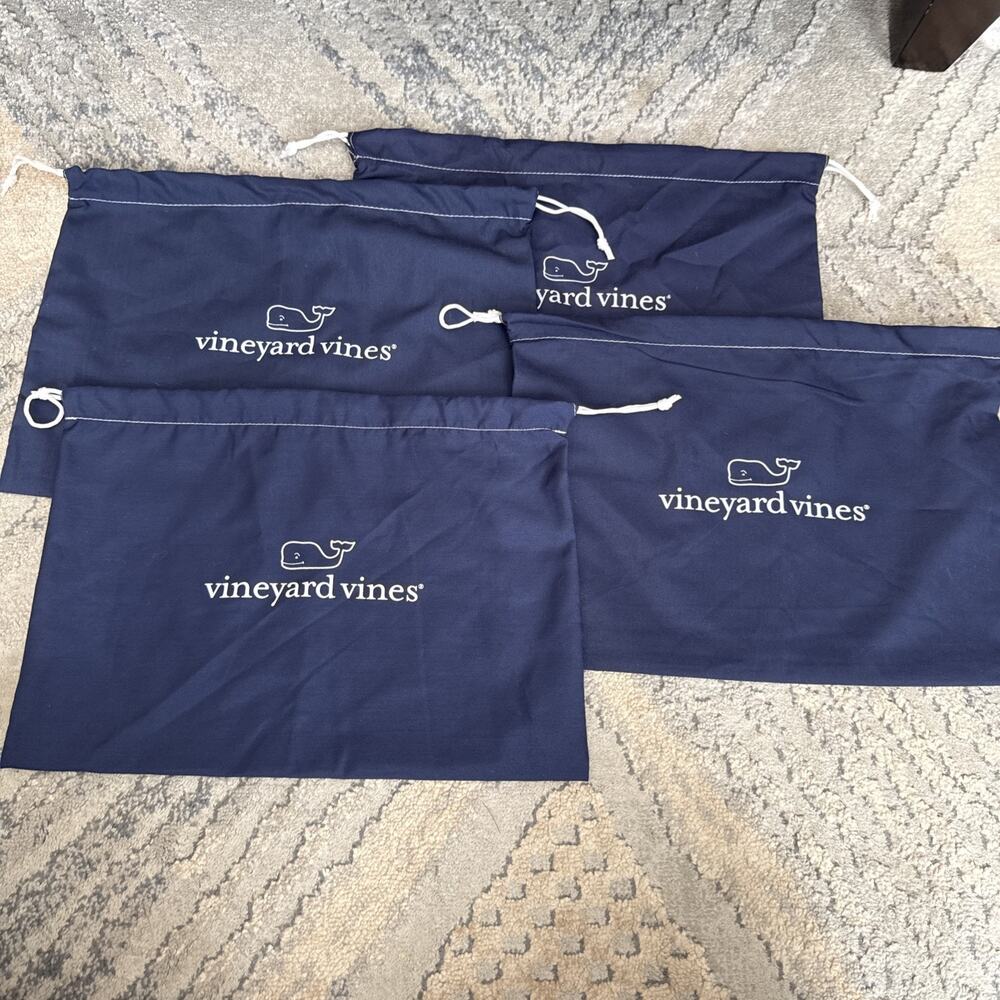Vineyard Vines Reusable Dust Bag Travel Shoe Drawstring Lot Of 4 13.5"x 10"